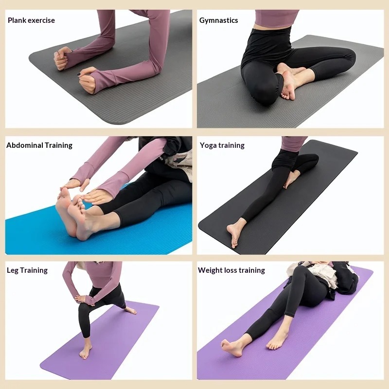 Pilates Yoga Mat Thickness - เสื่อโยคะหนาพิเศษ กันลื่น ซับแรงกระแทก กว้างพิเศษ สำหรับพิลาทิส ฟิตเนส