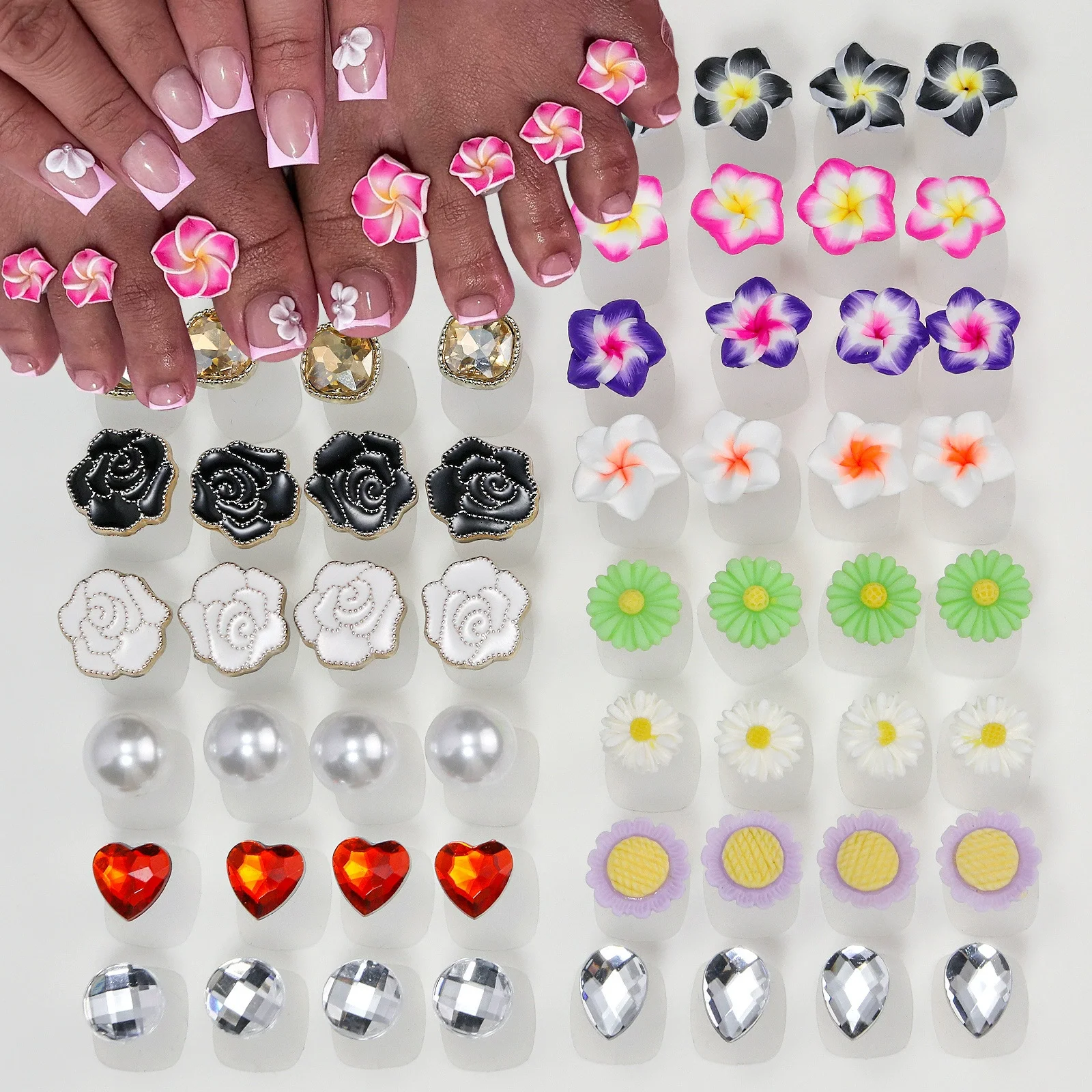 Toe Separator Silicon - ที่แยกนิ้วเท้าซิลิโคนรูปดอกไม้ 8 ชิ้น ที่คั่นนิ้วเท้า ที่ยืดนิ้วเท้า อุปกรณ์ทำเล็บเท้า