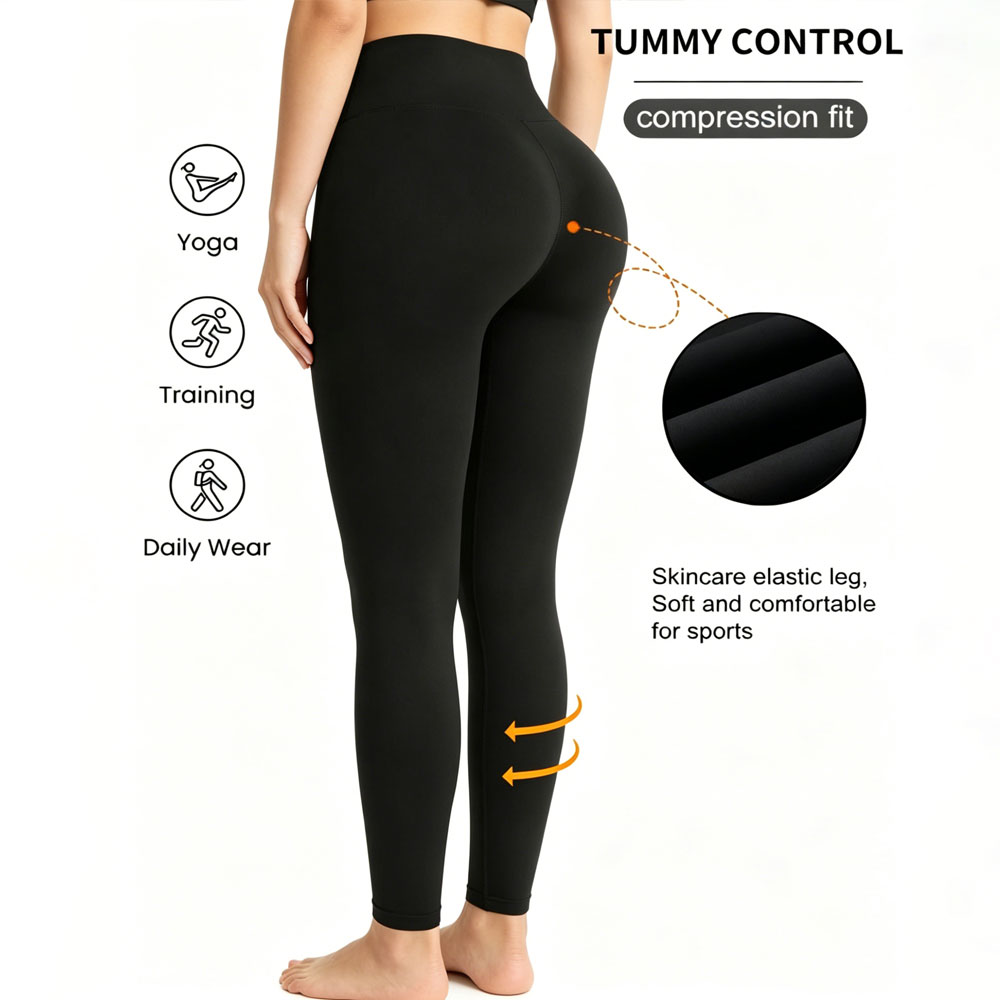Pilates Yoga Stretching - เลกกิ้งกีฬาผู้หญิงเนื้อผ้านุ่มยืดหยุ่นสูง ยกกระชับสะโพก ควบคุมหน้าท้อง กางเกงโยคะสำหรับฤดูร้อน ออกกำลังกาย พิลาทิส