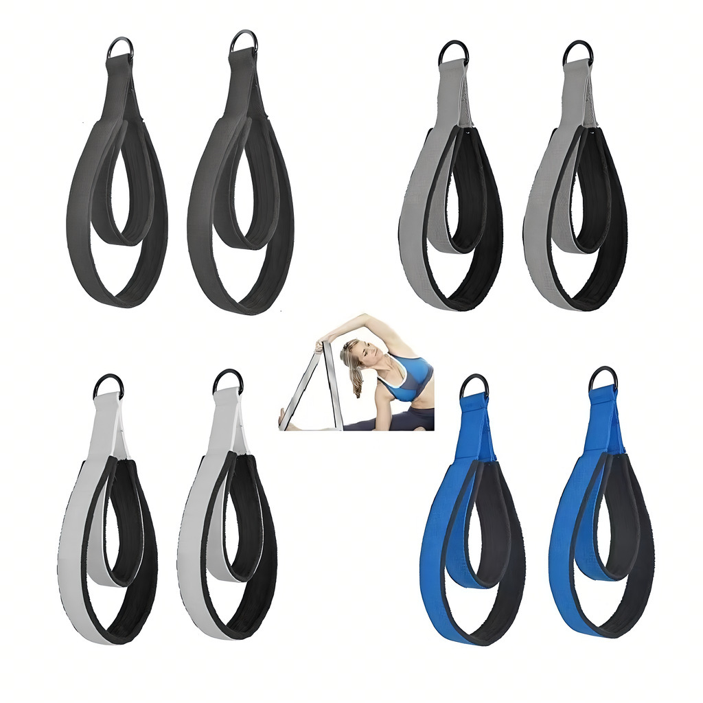 Pilates Yoga Resistance Ring - สายรัดข้อเท้าแบบวงแหวนคู่สำหรับโยคะ พิลาทิส อุปกรณ์เสริมสำหรับออกกำลังกาย สายรัดข้อเท้าแบบยืดหยุ่น สายรัดต้านทาน สายยางยืด