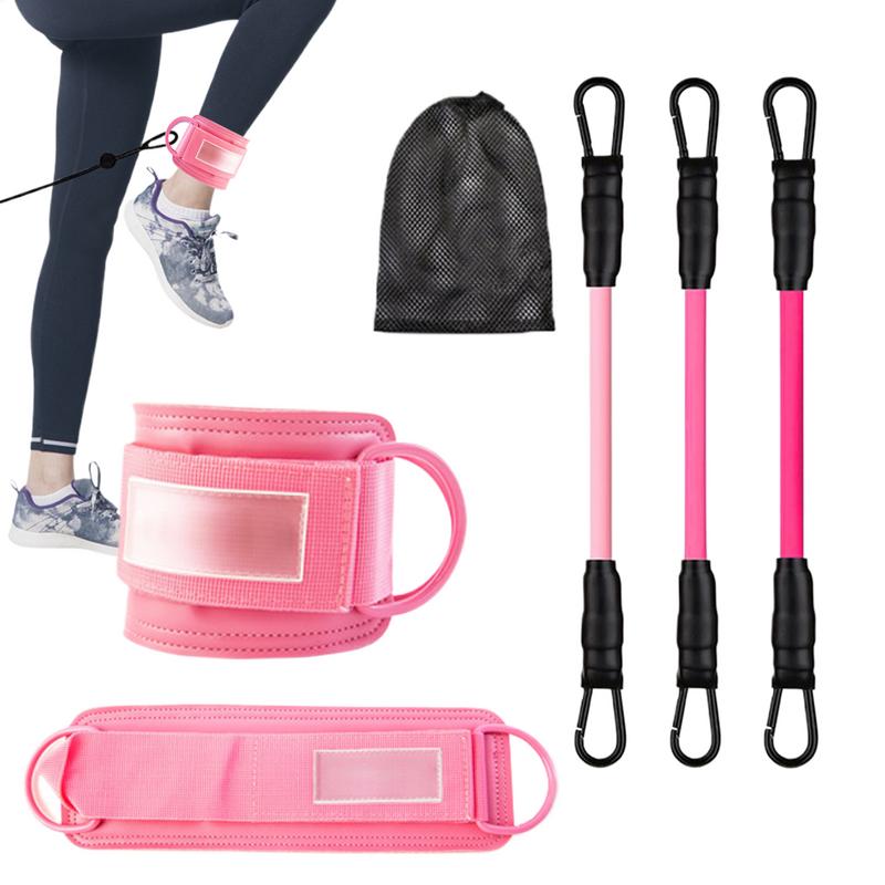 Pilates Ankle Strap - แถบต้านทานข้อเท้าพร้อมข้อมือพิลาทิสสายรัดน้ําหนักข้อเท้าแถบต้านทานยืดแบบปรับได้สําหรับออกกําลังกาย Glute ของผู้หญิง