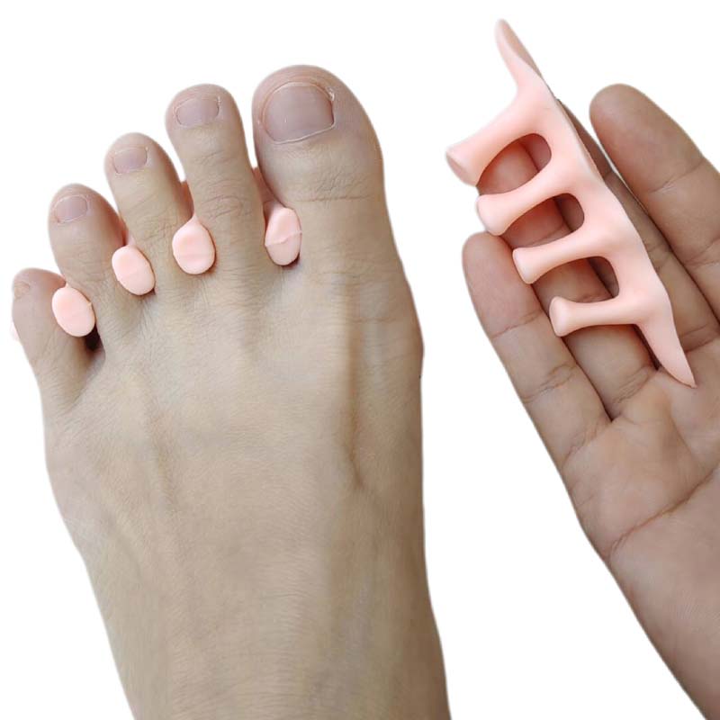 Toe Separator Silicon - 2ชิ้น = เจล Hallux Valgus เครื่องมือดูแลเท้า1คู่ตัวป้องกันค้อนซิลิโคนตัวแยกนิ้วเท้าแผ่นรองเท้ายืดเล็บเท้า
