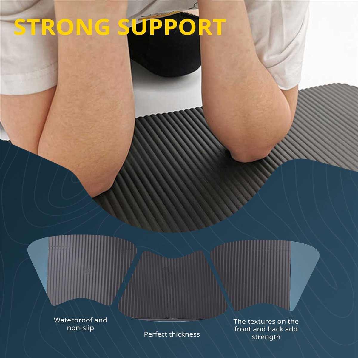 Pilates Yoga Mat Thickness - เสื่อโยคะหนา 15 มม. แผ่นรองเข่าและข้อศอกแบบโฟมนุ่มสบาย สำหรับออกกำลังกาย โยคะ
