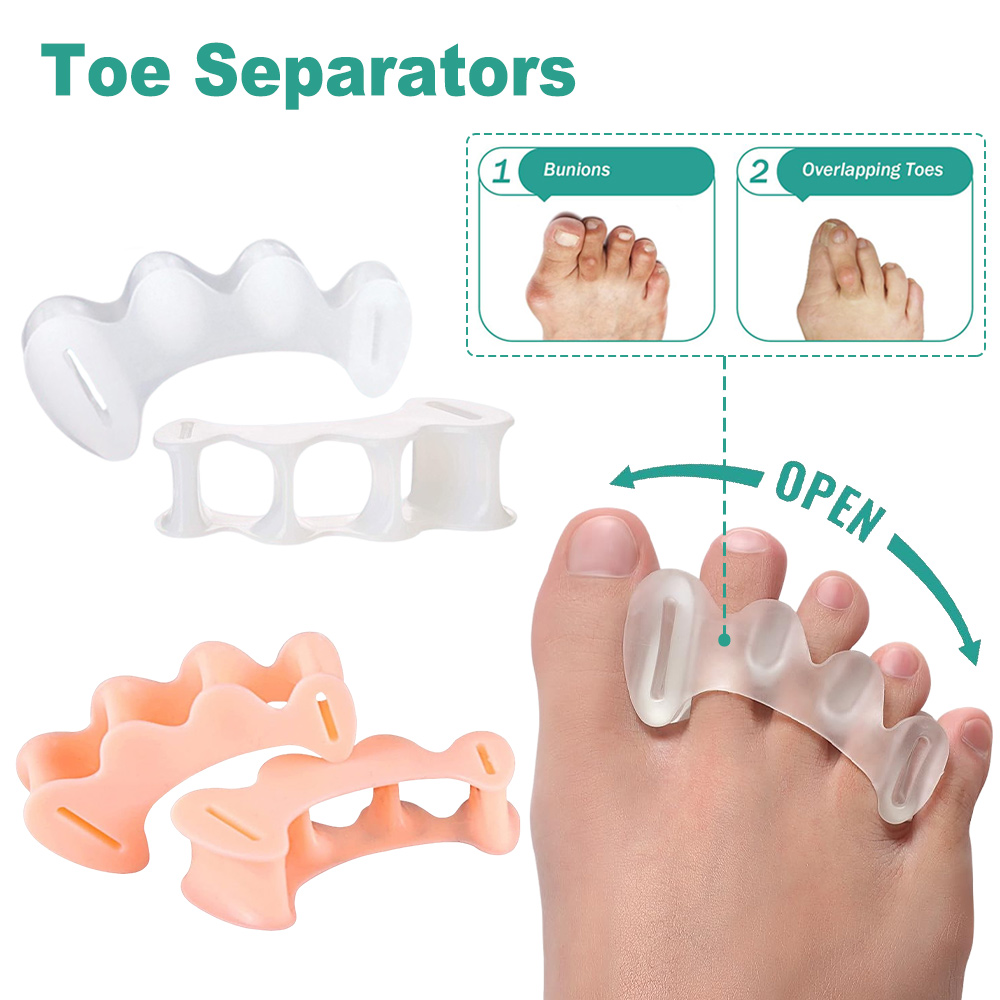 Toe Separator Silicon - 1 คู่เจลซิลิโคนนิ้วเท้าแยก 3 หลุม Hallux Valgus