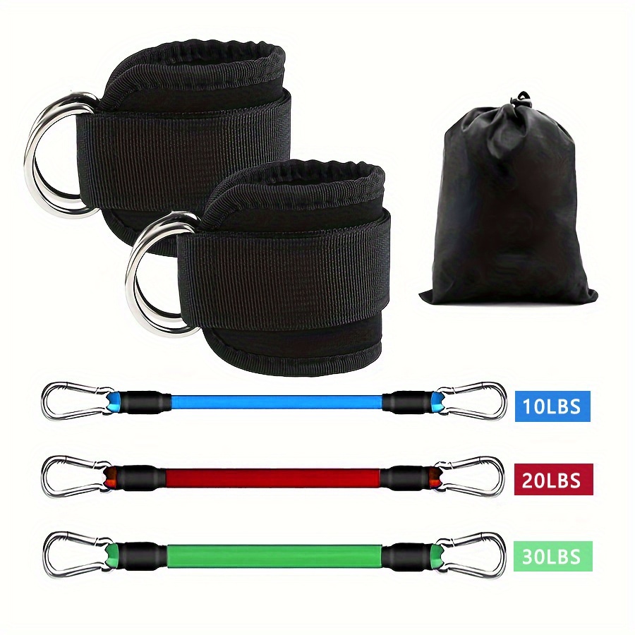 Pilates Ankle Strap - 5 ชิ้นสายรัดข้อเท้า,สายรัดข้อเท้าพร้อมสายรัดข้อเท้า,เชือกแรงดึงฟิตเนส,สำหรับการฝึกขาและสะโพก,การสร้างกล้ามเนื้อ,โยคะ,การฝึกพิลาทิส