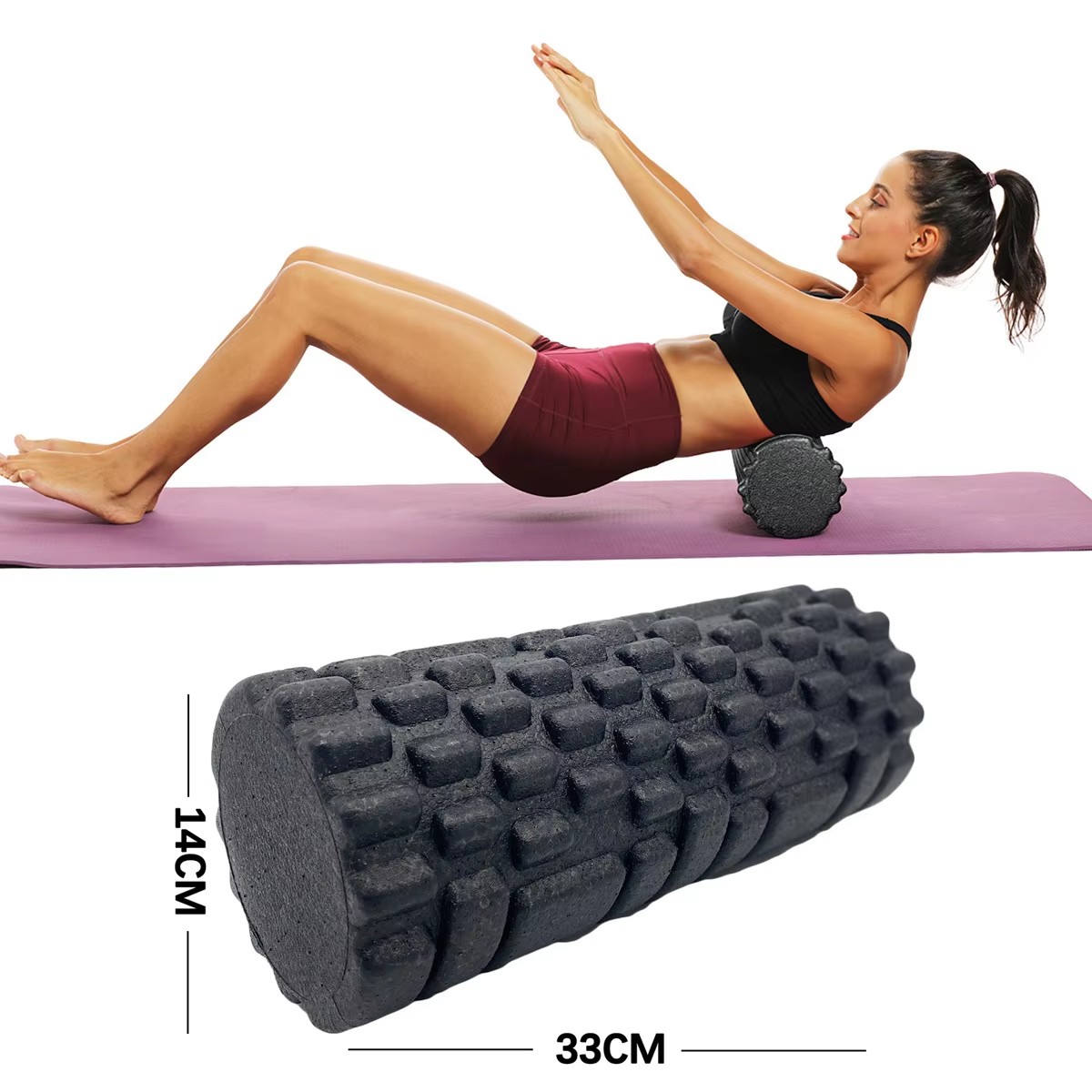 Pilates Yoga Home - 30/33 ซม.ฟิตเนสโฟม Roller ลูกกลิ้งนวดโยคะ EPP พิลาทิสโฟมกล้ามเนื้อนวด