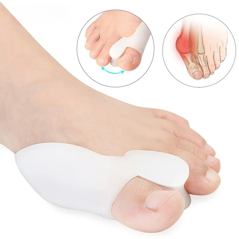 Toe Separator Silicon - เจลรองนิ้วเท้า 2/4/8 ชิ้น สำหรับแก้ไขนิ้วหัวแม่เท้าเอียง ป้องกันการเสียดสี บรรเทาอาการปวด