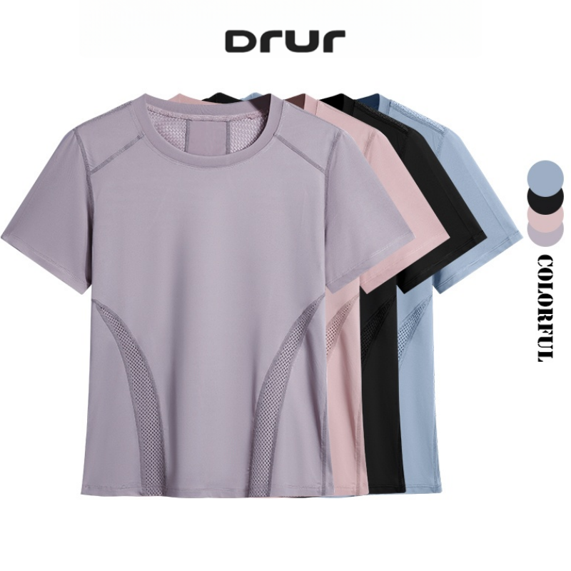 Pilates Yoga Top - DRUR ฤดูร้อนน้ําหนักเบาวิ่ง T เสื้อผู้หญิงด่วนแห้งออกกําลังกาย TOP Breathable