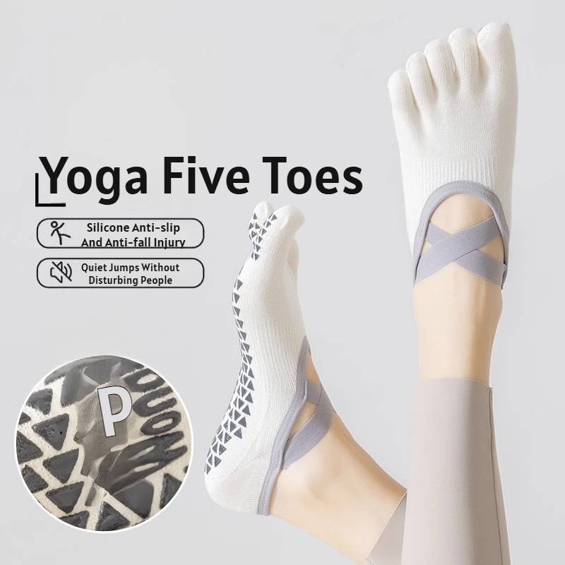 Pilates With Yoga - ถุงเท้าโยคะแบบบางสำหรับฤดูร้อน ถุงเท้าโยคะกันลื่นแบบพิเศษสำหรับกีฬาในร่ม ถุงเท้าโยคะแบบบางสำหรับพิลาทิส