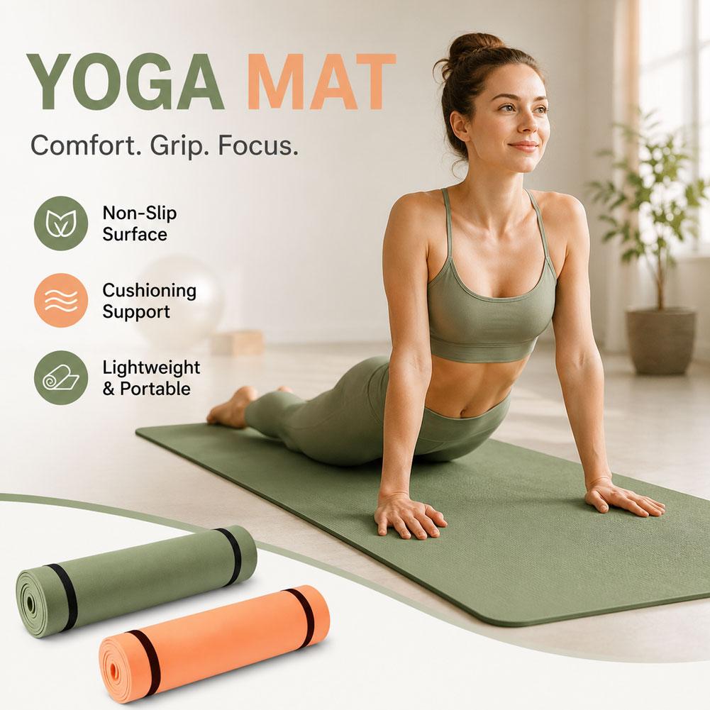 Pilates Yoga Mat Thickness - เสื่อโยคะหนา เสื่อโยคะกันลื่น เสื่อออกกำลังกาย EVA โฟมนุ่มสบาย สำหรับออกกำลังกาย