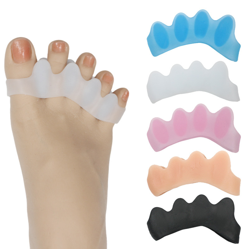 Toe Separator Silicon - แผ่นซิลิโคนแยกนิ้วเท้า 1 คู่ สำหรับบรรเทาอาการปวดจากโรครองช้ำและนิ้วโป้งเก ช่วยจัดเรียงนิ้วเท้าให้ตรงเพื่อเพิ่มการเคลื่อนไหวที่ดีขึ้น