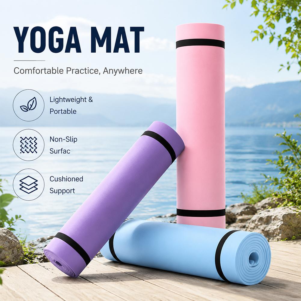 Pilates Yoga Mat Thickness - 1/2 ชิ้นเสื่อโยคะหนา เสื่อโยคะกันลื่น เสื่อออกกำลังกาย EVA โฟมนุ่มสบาย