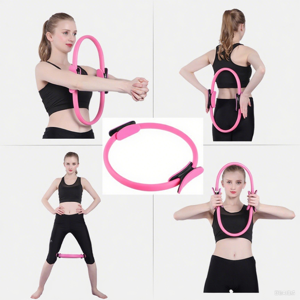Pilates Yoga Resistance Ring - วงแหวนพิลาทิส วงแหวนออกกำลังกายแบบพกพา วงแหวนโยคะ วงแหวนออกกำลังกายแบบยืดหยุ่น อุปกรณ์ออกกำลังกายแบบต้านทานสำหรับต้นขา หน้าท้อง