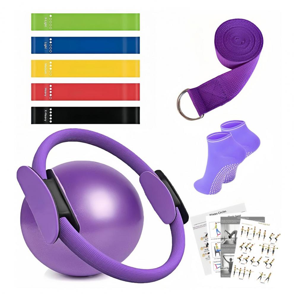ชุดอุปกรณ์โยคะ 9 ชิ้น/ชุด พร้อ - Pilates Yoga Resistance Ring บทวิจารณ์และราคา