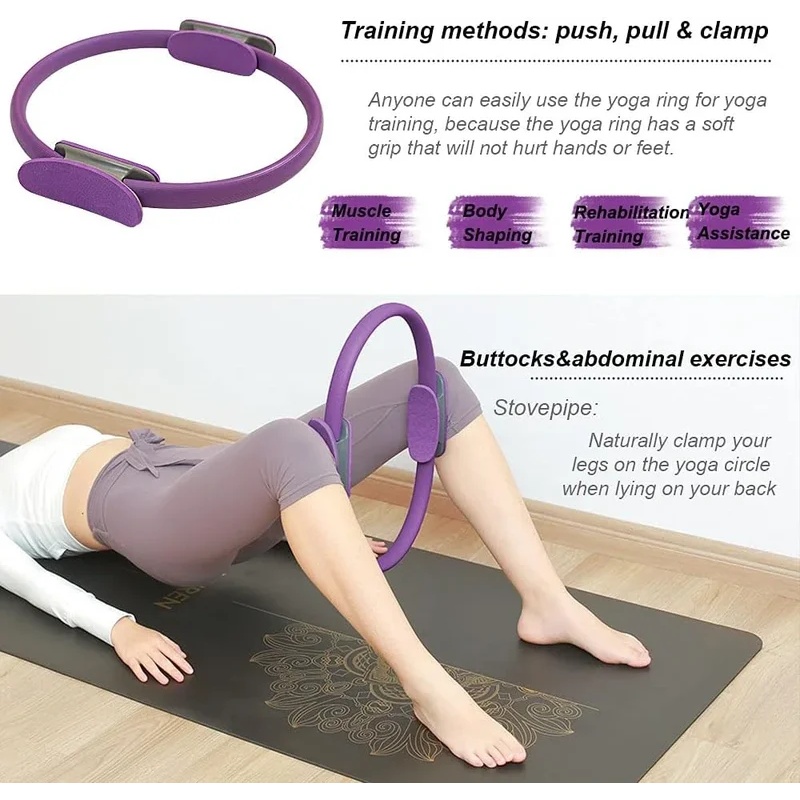 1 ชิ้น วงแหวนโยคะพิลาทิสกันลื่ - Pilates Yoga Resistance Ring บทวิจารณ์และราคา