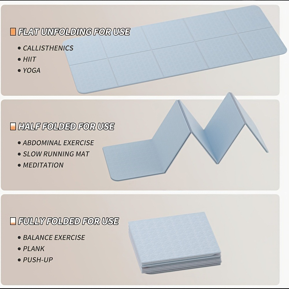 เสื่อโยคะแบบพับได้หนาพิเศษกันล - Pilates Yoga Mat Thickness บทวิจารณ์และราคา
