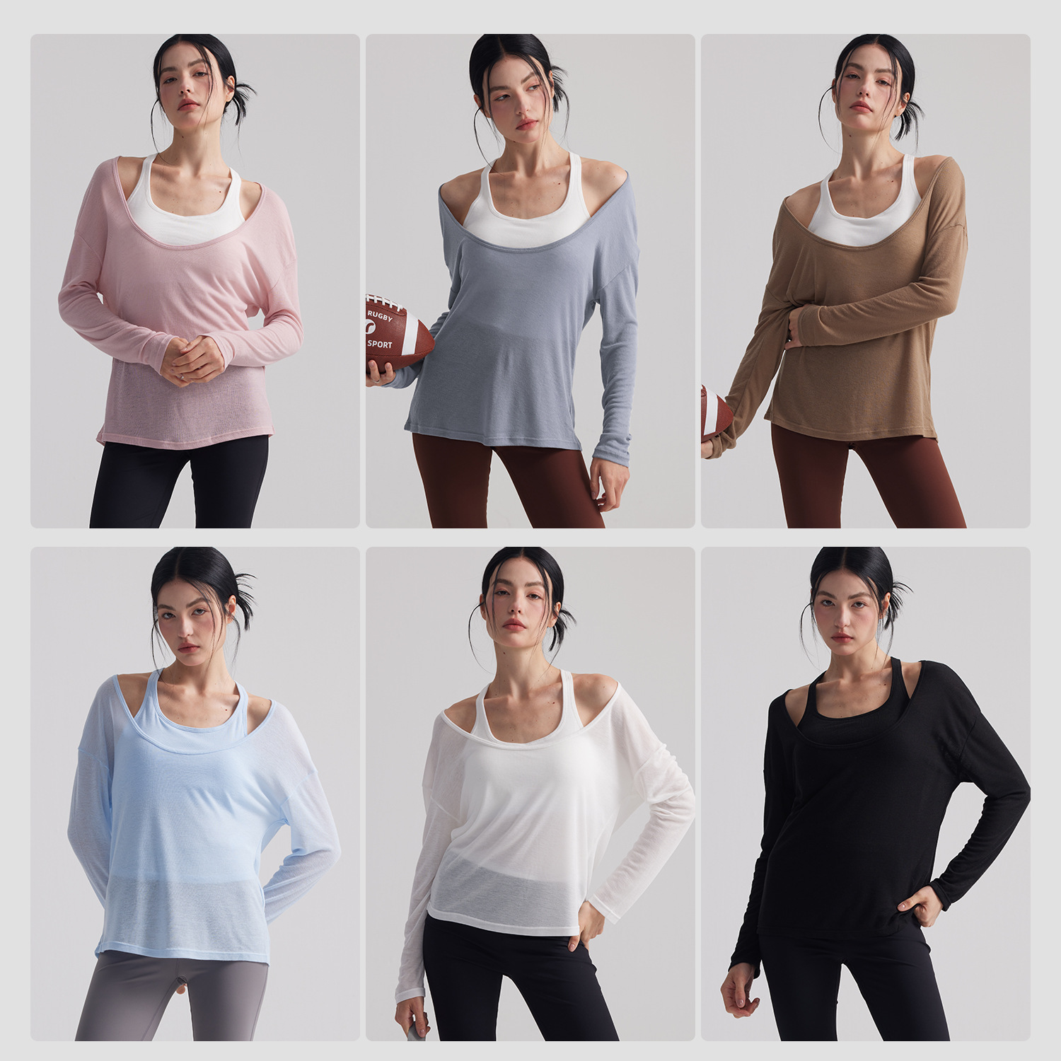 เสื้อคลุมโยคะแขนยาวสำหรับผู้หญ - Pilates Yoga Top บทวิจารณ์และราคา