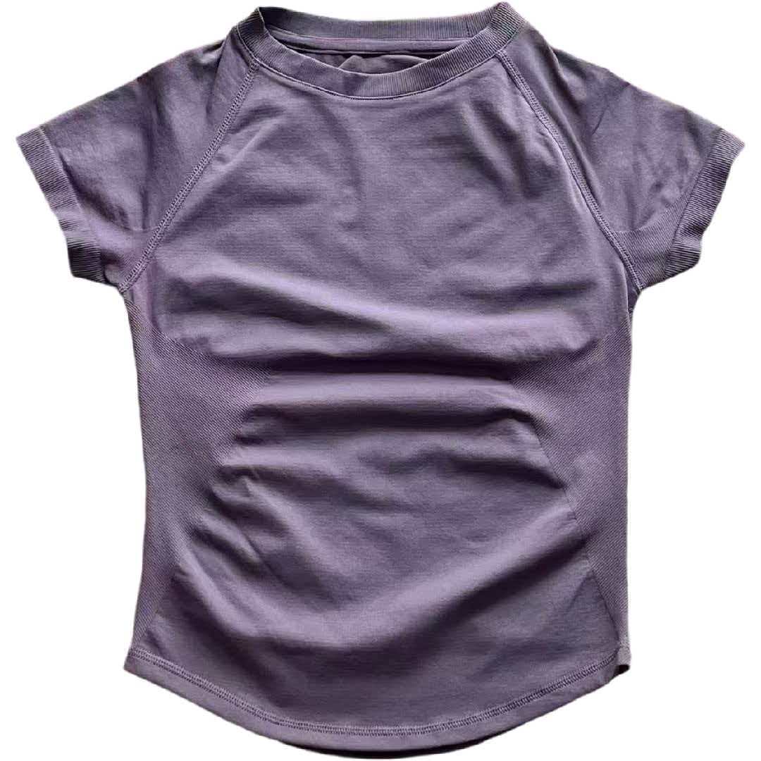 เสื้อโยคะแขนสั้นไร้ตะเข็บสำหรั - Pilates Yoga Top บทวิจารณ์และราคา
