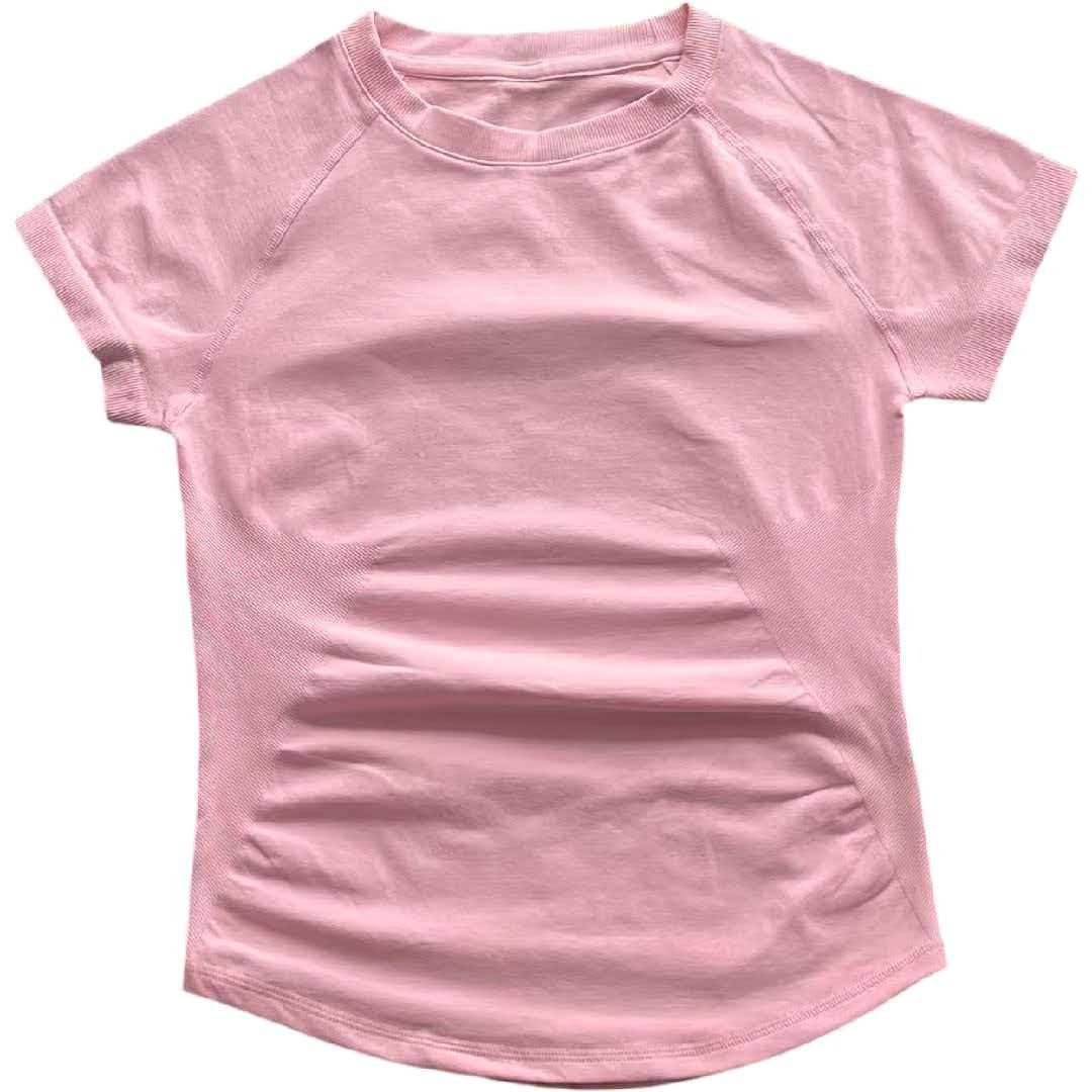 เสื้อโยคะแขนสั้นไร้ตะเข็บสำหรั - Pilates Yoga Top บทวิจารณ์และราคา